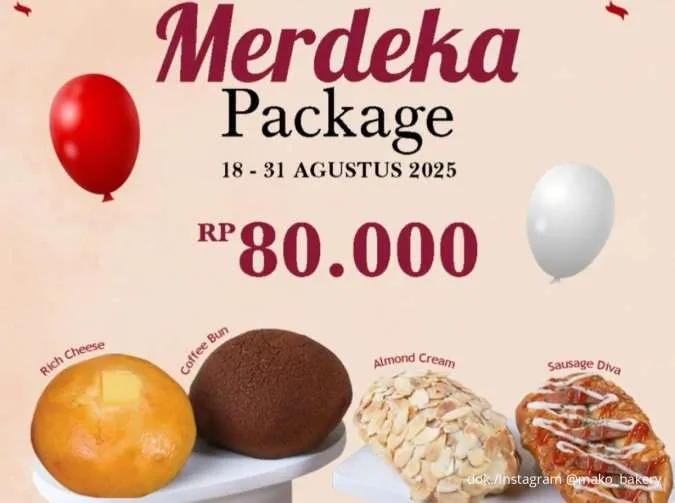 Promo Mako Bakery Merdeka Package 18-31 Agustus, Paket Roti Favorit Rp 80.000