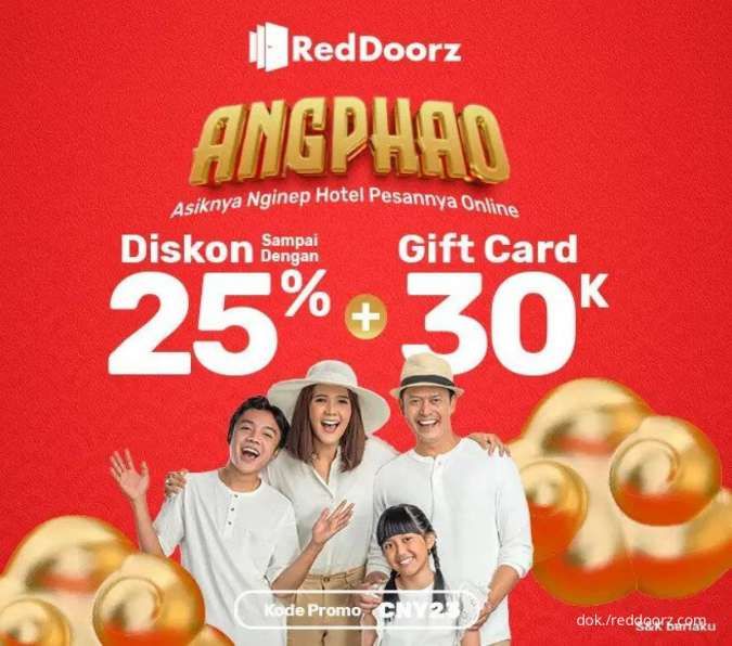 Promo RedDoorz Tahun Baru Imlek, Dapatkan Diskon Hotel Hingga 25% + Rp 30.000