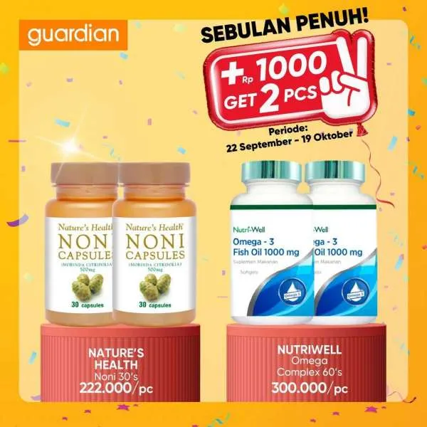 Promo Guardian +1000 Get 2 Pcs Periode 22 September-19 Oktober 2022