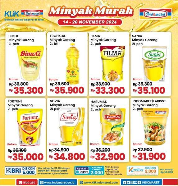 Promo Minyak Goreng Murah di Indomaret 14-20 November 2024