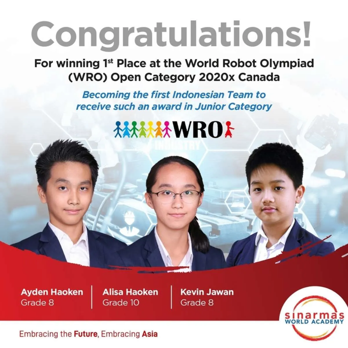 Membanggakan, siswa SWA ini meraih prestasi internasional