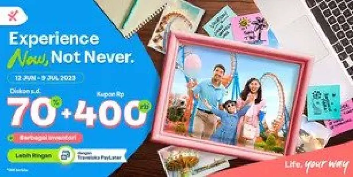 Promo Traveloka hingga 9 Juli 2023, Diskon Xperience 70% + Kupon Rp 400.000