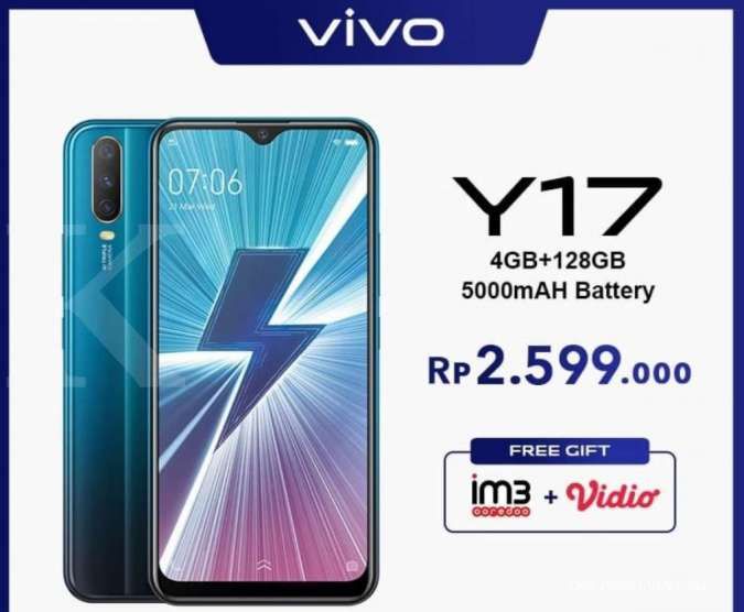 Spesifikasi & harga HP Vivo Y17 terbaru, hanya Rp 2 jutaan dengan memori 4/128GB