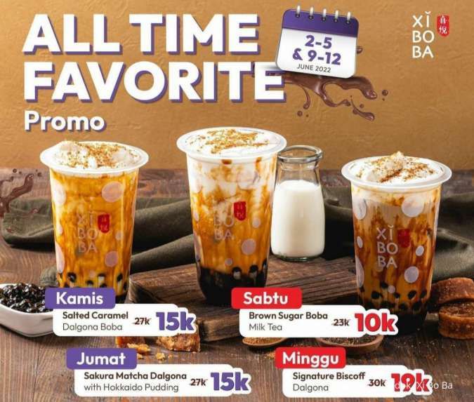 Promo Xi Bo Ba Weekend Juni 2022, Hemat Minuman Tertentu Cuma Bayar Rp 10.000