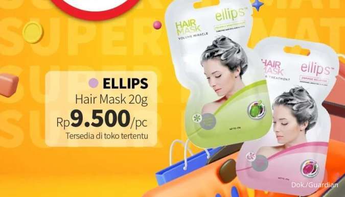 Promo Guardian Super Hemat s/d 19 Juni 2024, Tambah Rp 1.000 Dapat 2 Hair Mask Ellips