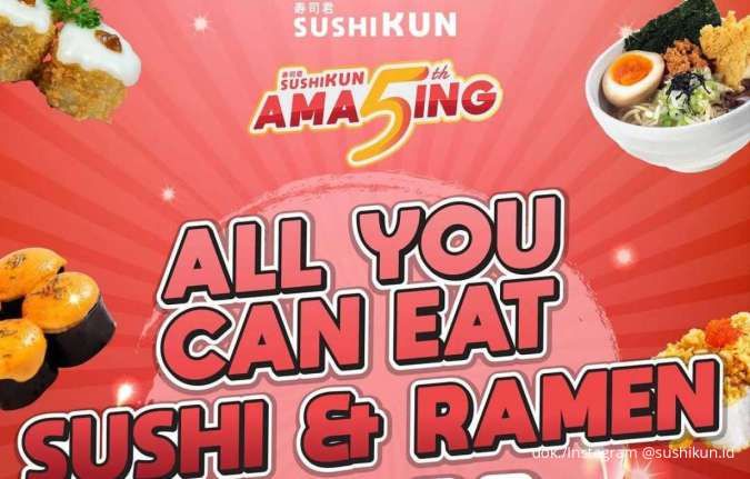 Promo Sushikun AMA5ING sampai 16 November, All You Can Eat Sushi Cuma Rp 99K/Pax