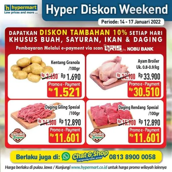 Promo Hypermart Hyper Diskon Weekend Periode 14-17 Januari 2022