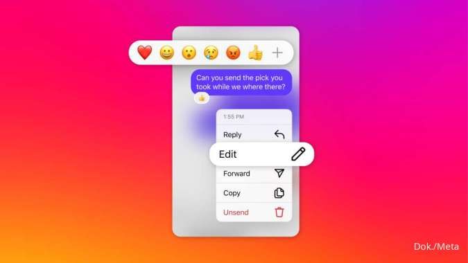 Cara Edit DM di Instagram, Chat Bisa Diedit Maksimal 15 Menit Setelah Dikirim