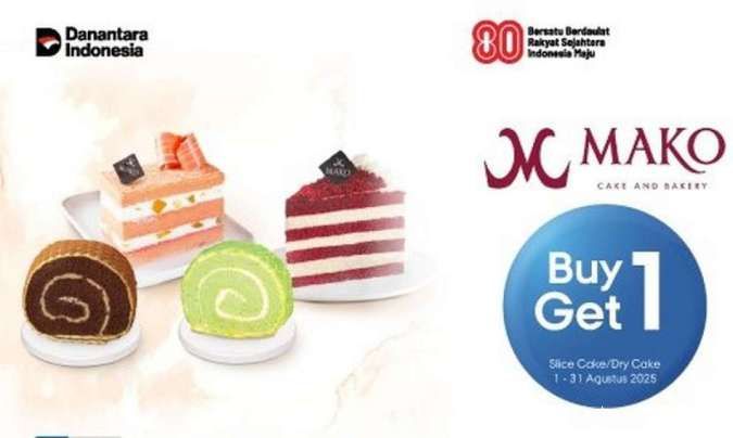 Promo Mako Bakery dengan BRI di Agutus 2025, Buy 1 Get 1 Setiap Senin-Kamis