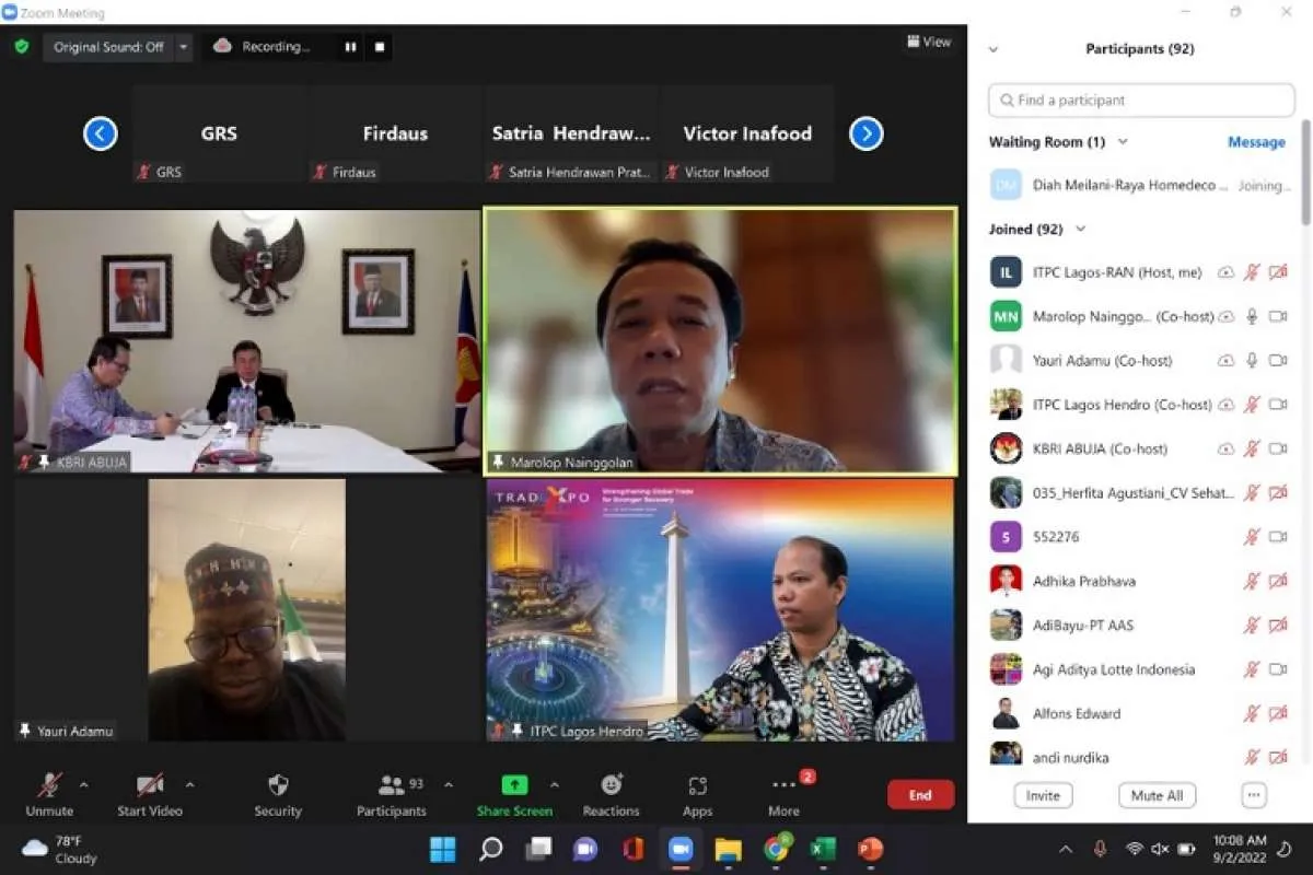 Genjot Ekspor ke Wilayah Afrika Barat, Kemendag Gelar Seminar Web Tentang Merek