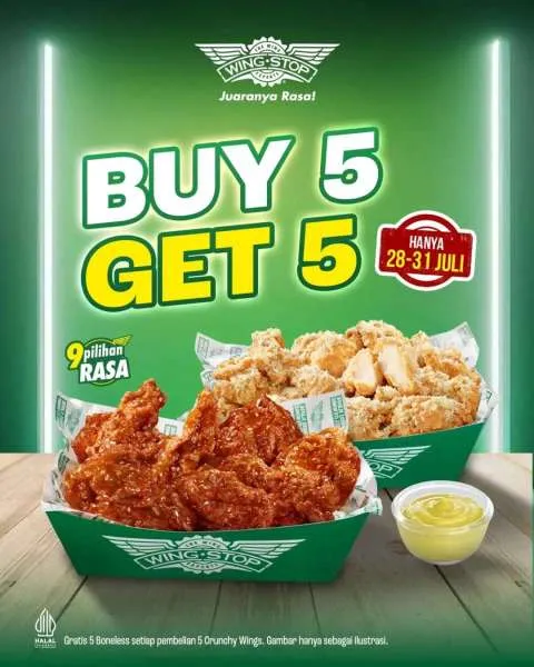Promo Wingstop Buy 5 Get 5 28-31 Juli 2025