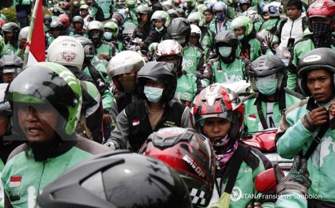 Pengemudi Go-Jek Makassar protes kebijakan tarif