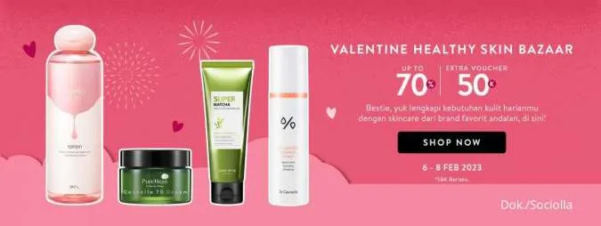 Promo Skincare Edisi Valentine di Sociolla 6-8 Februari 2023