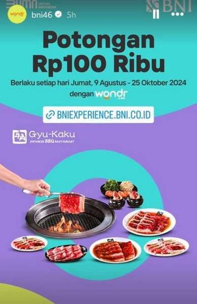 Promo Wondr by BNI di Gyu-Kaku 9 Agustus-25 Oktober 2024