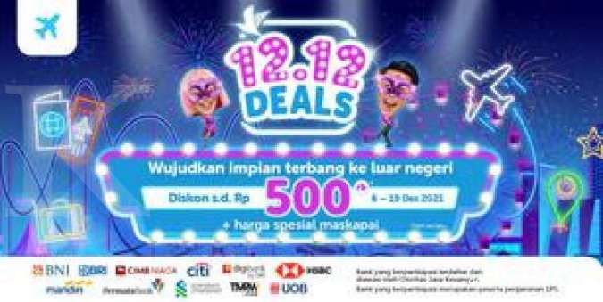 Promo Traveloka 12.12 Deals, Tiket Pesawat ke Luar Negeri Diskon hingga Rp 500.000