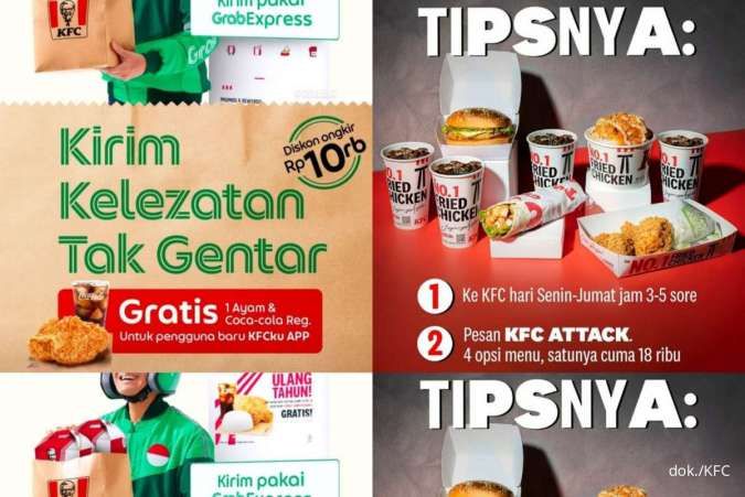 Promo KFC Hemat 2023, Beli Menu Apapun Pakai GrabExpress Gratis 1 Ayam dan Cola