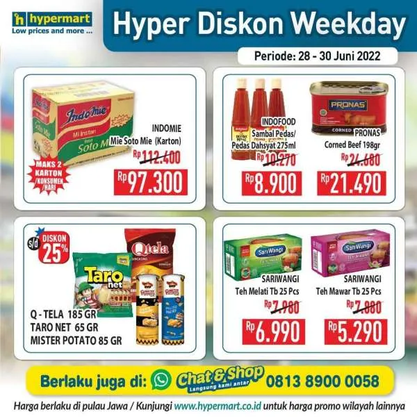 Promo Hypermart Hyper Diskon Weekday Periode 28-30 Juni 2022