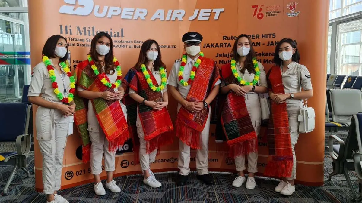 Gunakan pesawat Airbus, Super Air Jet terbang perdana ke dua tujuan