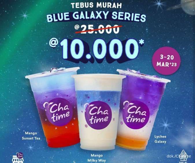Promo Chatime Edisi Maret 2023, Tebus Murah Blue Galaxy Series Rp 10.000