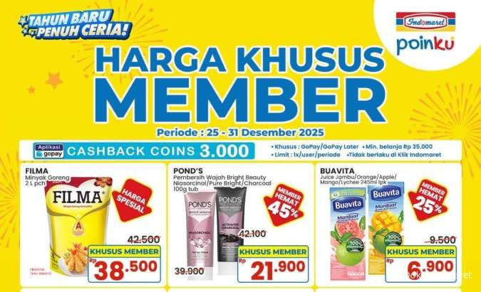Promo Indomaret Khusus Member, Filma Hingga Pond's Diskon Akhir Tahun 2025