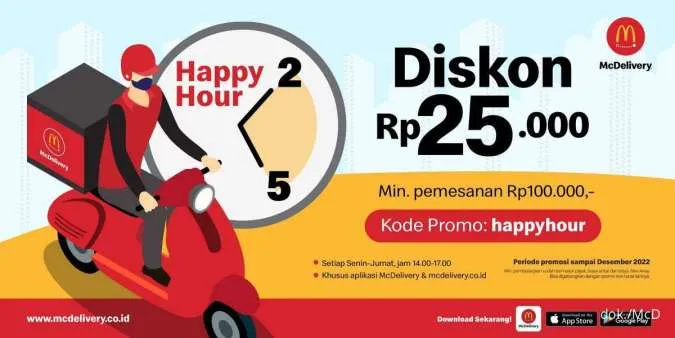 Promo McD Happy Hour Oktober 2022, Dapat Diskon Rp 25.000 Khusus Jam 14.00-17.00