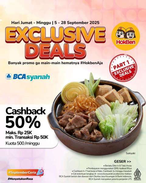 Promo HokBen dengan BCA Syariah Bulan September 2025