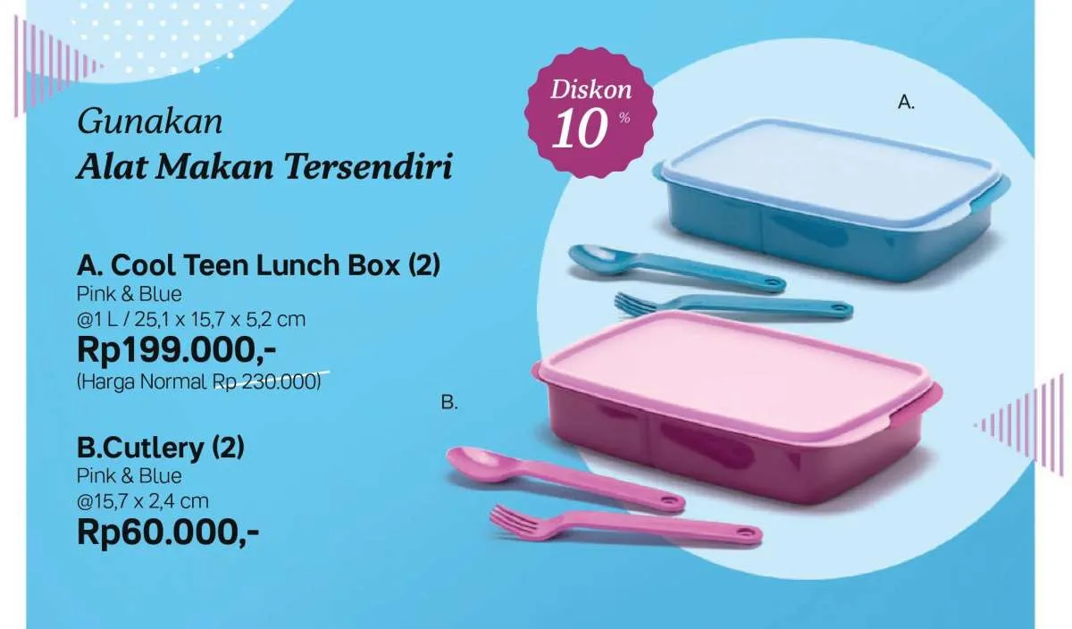 Inilah ragam produk kotak makan di katalog promo Tupperware Agustus 2021