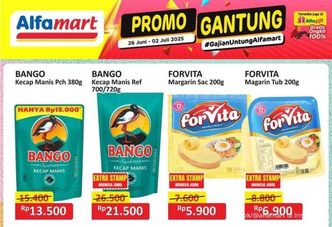 Promo JSM Alfamart Gantung Juni 2025, Promo Kecap Bango & Margarine Forvita