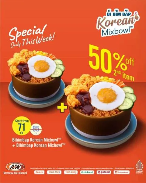 Promo A&W Bibimbap Korean Mixbowl Hemat