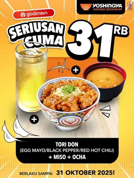 Promo Yoshinoya x Go Dine In sampai 31 Oktober 2025
