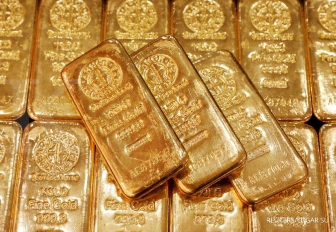 Lepas tengah siang, harga emas spot masih naik di US$ 1.881,49 per troi ons