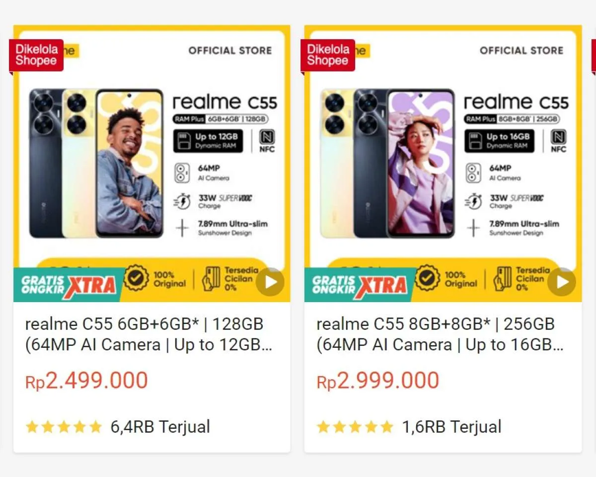 Realme C55: Harga Terbaru Semua Varian dan Spesifikasinya