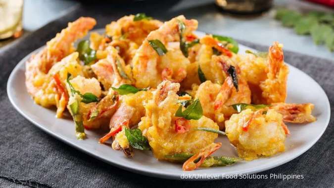 Resep Udang Goreng Tepung Saus Salted Egg Berbalut Bubuk Oat Super Renyah