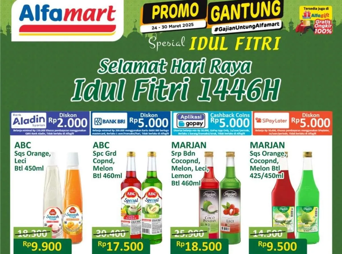 Promo JSM Alfamart Gantung 28-30 Maret 2025 Spesial Idul Fitri, Marjan Lebih Murah