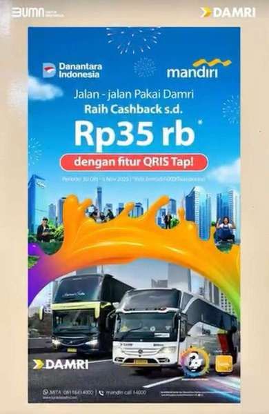 Promo Damri dengan Livin by Mandiri 31 Oktober-5 November 2025
