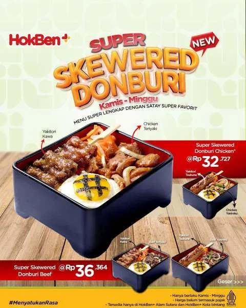 Promo HokBen Super Skewered Donburi New