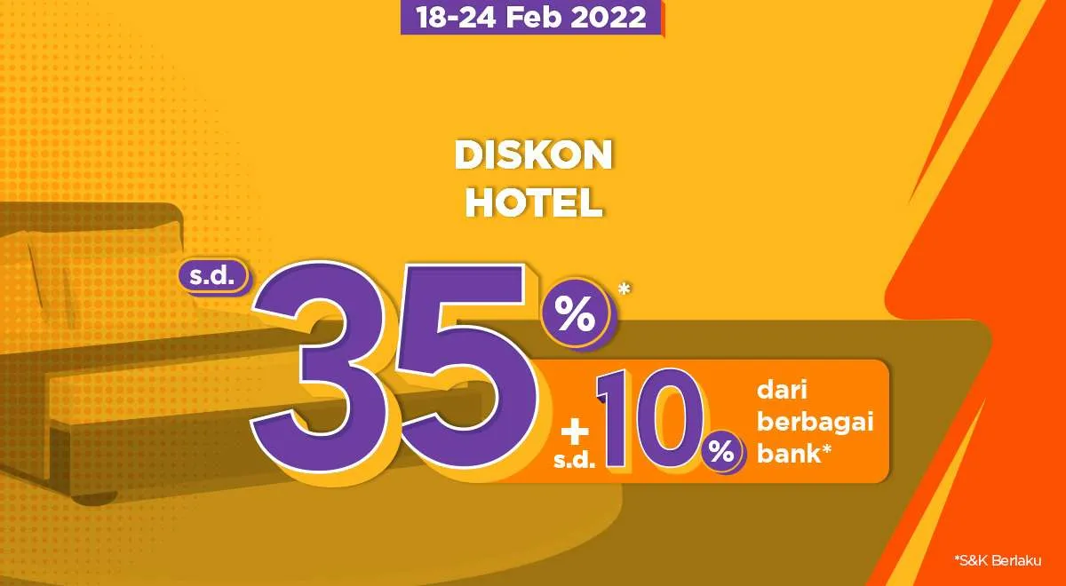 Promo PegiPegi Salecation 18-24 Feb 2022, Diskon Hotel s.d 35% + 10% Berbagai Bank