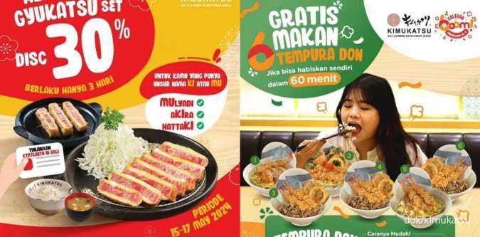 Gratis Mukbang Tempura Don & Diskon 30% All Gyukatsu Set di Promo Kimukatsu Mei 2024