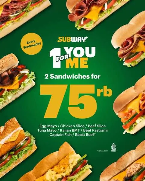 Promo Subway 2 Sandwich Hemat