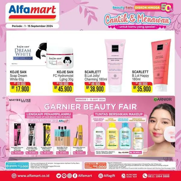 Promo Alfamart Beauty Fair Diskon s/d 50% Periode 1-15 September 2024