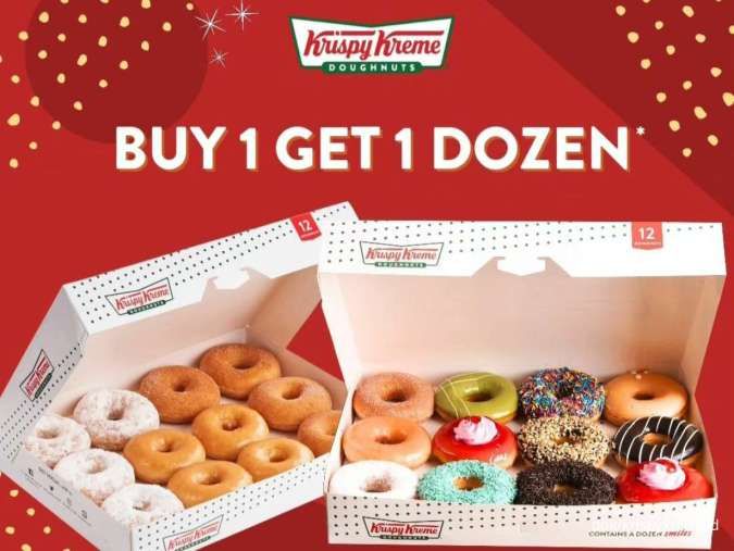 Promo Krispy Kreme 10-12 Juli 2024, Buy 1 Get 1 Dozen Donat Bebas Pilih Rasa