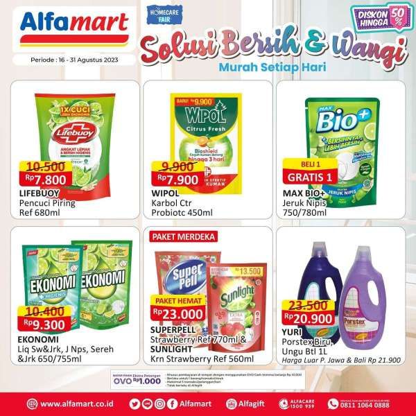 Katalog Harga Promo Alfamart Terbaru 16-31 Agustus 2023, Promo Produk Rumah Tangga