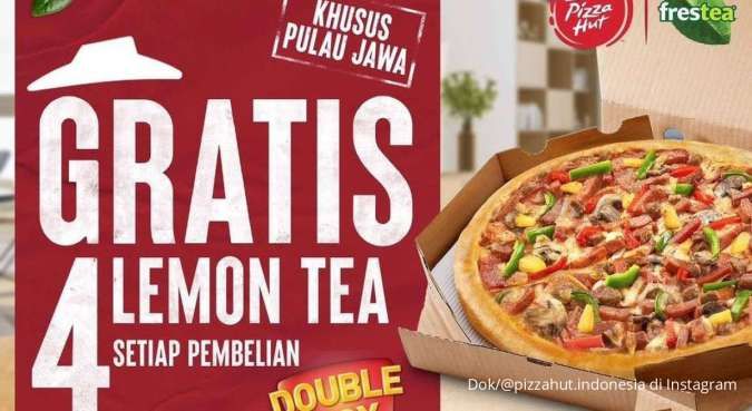 Promo Pizza Hut Double Box Khusus Pulau Jawa, Gratis 4 Lemon Tea di Oktober 2023