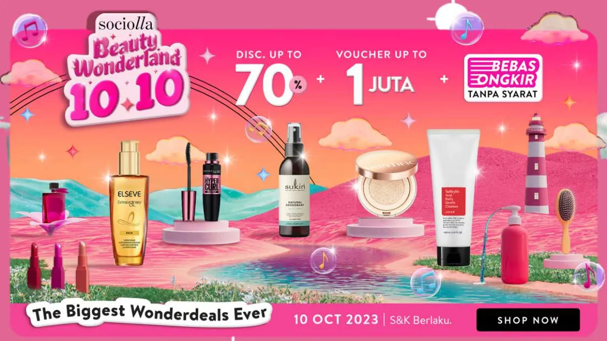 Promo Sociolla 10.10 Periode 10 Oktober 2023, Diskon Besar-besaran sampai 70%