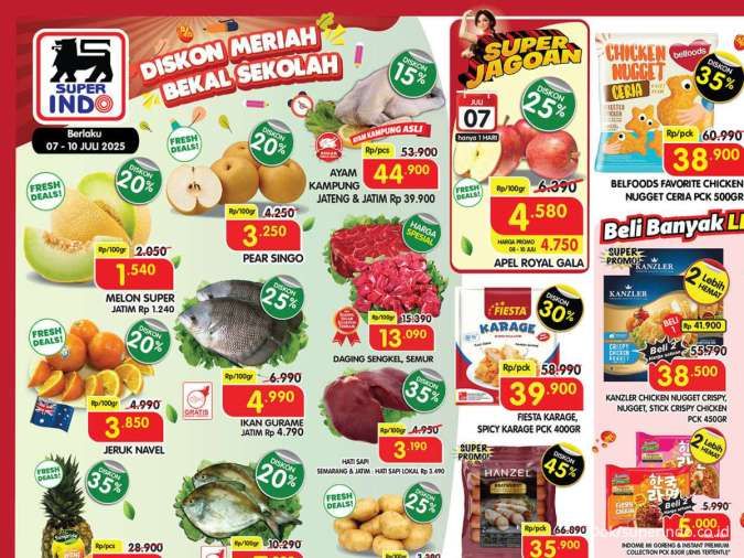 Promo Superindo Weekday 7-10 Juli 2025, Nanas & Chicken Nugget Diskon 35%