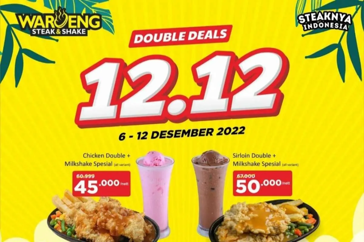 Promo 12.12 Waroeng Steak hingga 12 Desember, Sirloin Steak Diskon Serba Rp 45.000