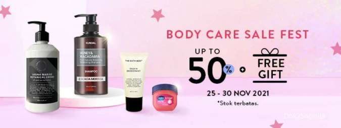 Promo Body Care Sale Fest, Aneka Merek Produk Perawatan Tubuh Diskon hingga 50%