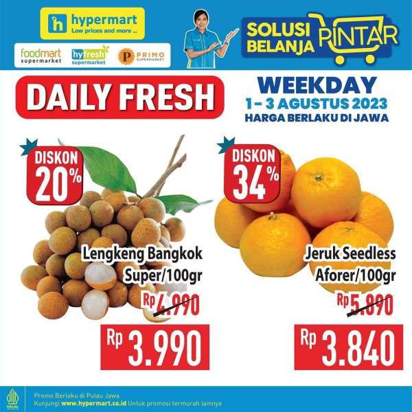 Katalog Harga Promo Hypermart Weekday 1-3 Agustus 2023