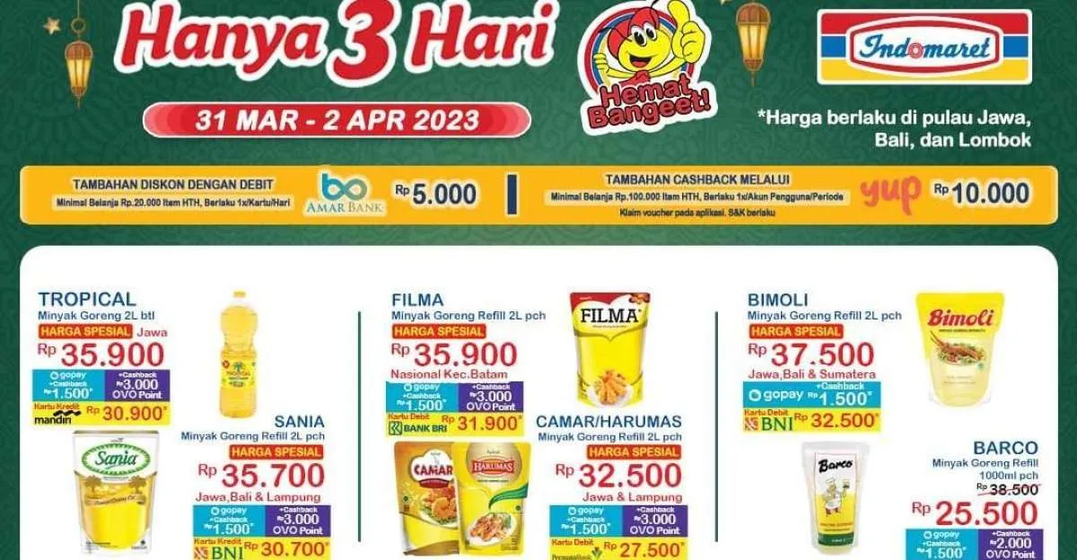 Promo JSM Indomaret Terbaru 1 April 2023, Potongan Harga untuk Minyak Goreng