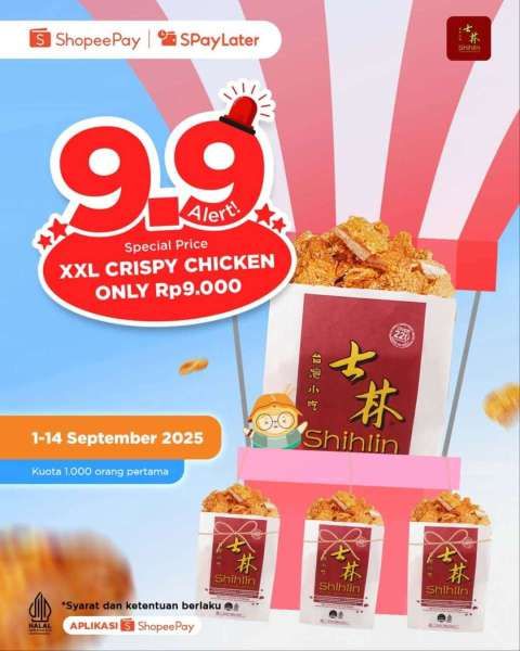 Promo 9.9 di Shihlin dengan ShopeePay atau SPayLater